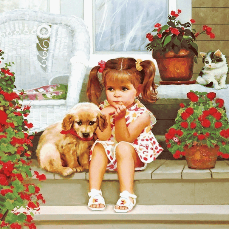 <div class='list-title'>The little girl and the puppy</div><div class='list-plustitle'>needlepoint kit</div>